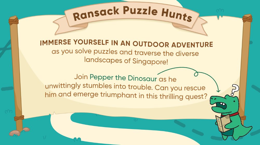 Ransack Puzzle Hunts — immerse yourself in an outdoor adventure with Pepper the Dinosaur across Singapore